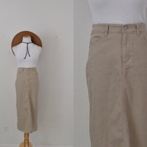 Nano Universe Khaki Stretch Maxi Skirt SZ 38